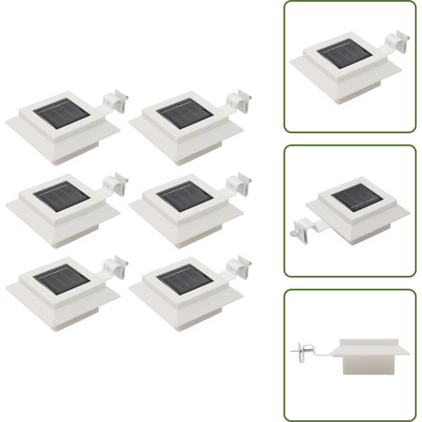 Outdoor Solarleuchten 6 Stück LED Quadratisch 12 cm Weiß - Outdoor Beleuchtung - Solarlaterne - Gartenbeleuchtung - Sonnenstrom - LED Lampe (1/5)