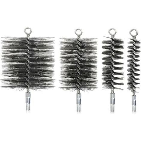 4PCS Brosse de Ramonage Cheminée, Kit Ramonage Poele Pellet Brosse de Chaudière Métallique, Ø 30/50/80/110mm, Longueur 185mm (1/5)