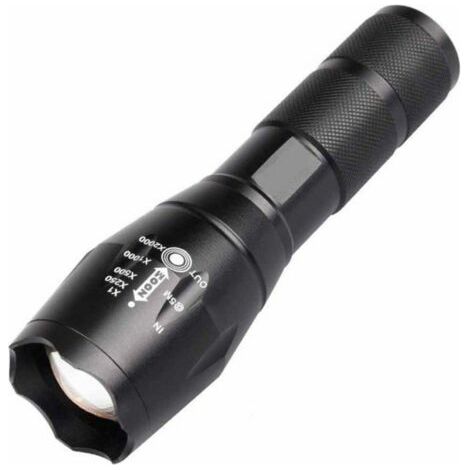 Torche Lampe de Poche,Lampe de poche tactique poche torche LED super lumineux 1200 lumens LED poche torche T6 lampe de poche por (1/5)