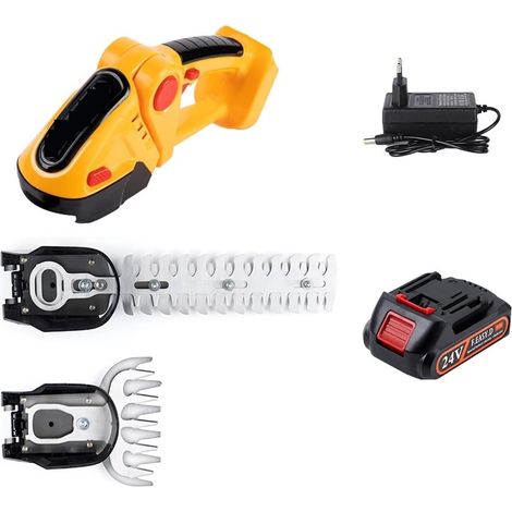 2 en 1 Taille-haie électrique 13000 TR/Min ménage Tondeuse à Gazon Jardin Bush Ciseaux Herbe Ciseaux Outil électrique (Color : Option 2 - Yellow, Size : Small) (1/5)