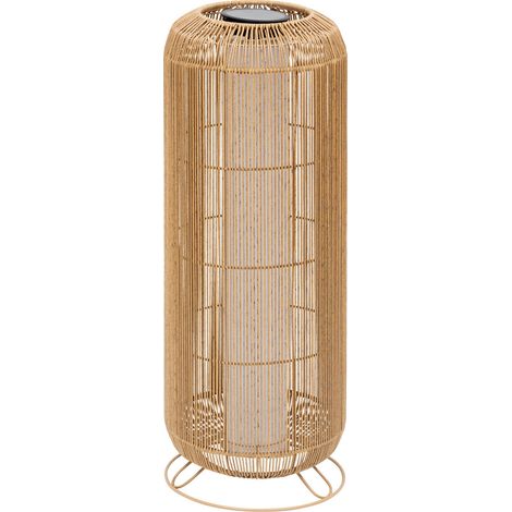 Grande Lampe d'extérieur solaire base acier Beige D 28 x H 78 cm - Atmosphera (1/4)