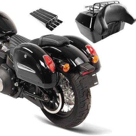 Valises Moto Custom Michigan 18l +kit montage +Top Case motos +Grille à bagages