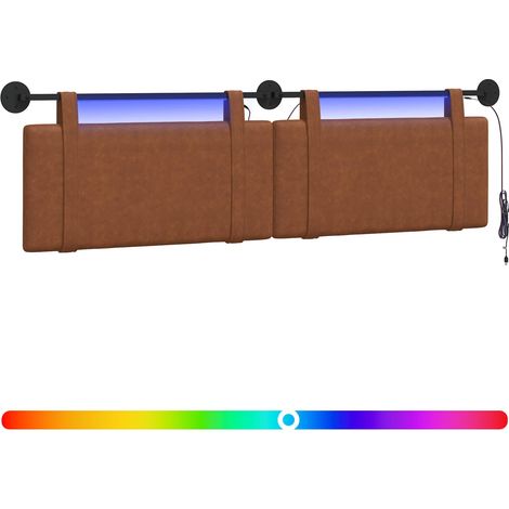 Hanging Headboard Brown Antique PU vidaXL