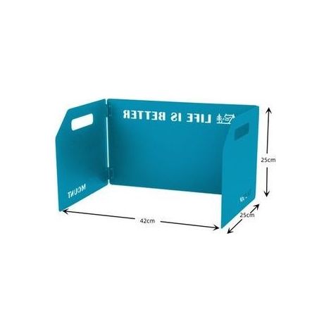 Pare-vent pliable pour poêle d'extérieur avec sac de rangement (Azure) (1/5)