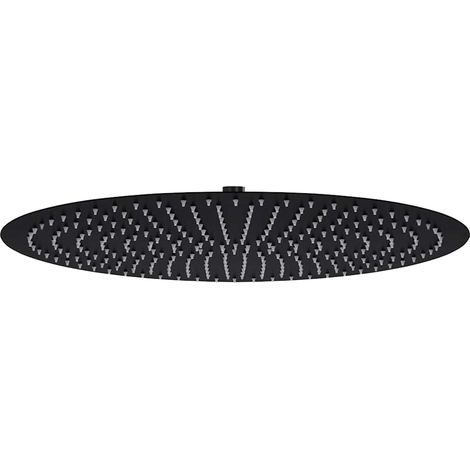 Rain Shower Head Stainless Steel 50 cm Round Black vidaXL