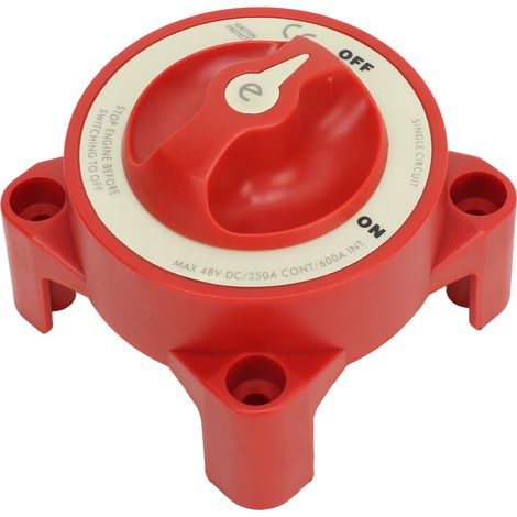 Interrupteur de Batterie 350A 48V 2 Positions à Bornes Rouges Sécurité Renforcée Sélecteur de Batterie Marine Camping-Car Auto 9004E (1/5)