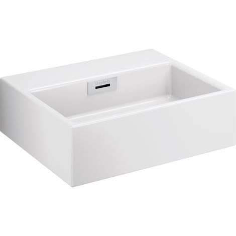 Lineabeta - Lavabo da appoggio/sospeso senza foro rubinetto 42x36