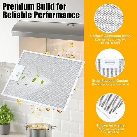 Filtre Hotte Aspirante 310 x 250 Compatible avec Boschh Hotte Aspirante de Cuisine par (2 Pièces) (1/5)