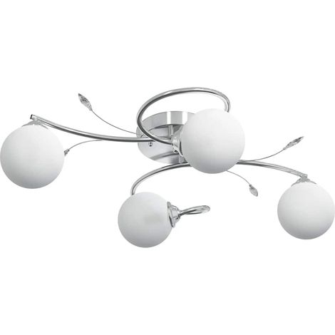 vidaXL Lampada Soffitto con Paralumi Tondi in Vetro per 4 Luci LED G9 (1/5)
