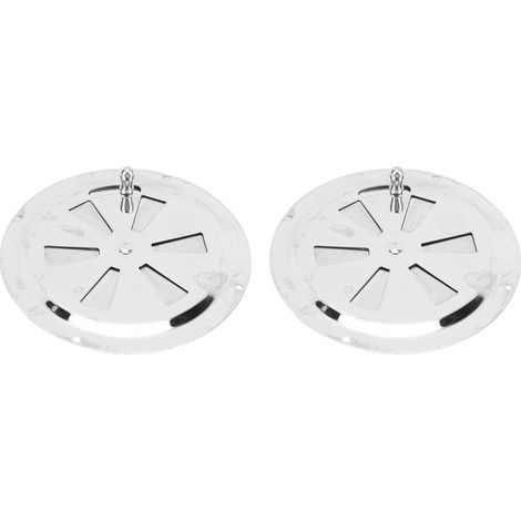 Lot de 2 grilles d'aération papillon de 12,5 cm (4,92 po) en acier inoxydable 316, rondes et à persiennes, avec poignée latérale pour bateau ou marine. (1/5)