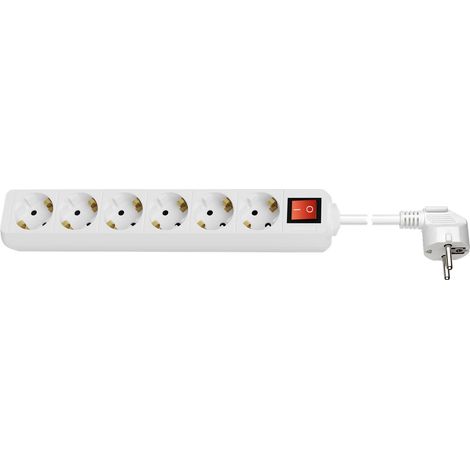 Wentronic 38845 base múltiple 5 m 6 salidas AC Interior Blanco (1/3)