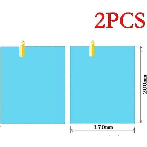 Lot de 2 films adhésifs transparents et imperméables pour rétroviseurs et vitres de voiture (200 mm x 170 mm). (1/5)