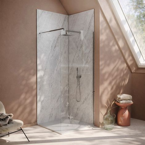 Set di 2 pannelli murali effetto pietra Artic Storm 90x250cm + profili cromati - STONE'IT