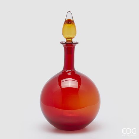 EDG, VASO DECORATIVO IN VETRO CON TAPPO Ø25,5XH50CM ROSSO, NATALE, DECORAZIONI CASA (1/3)