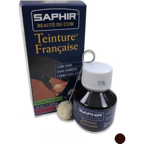 Teinture pour cuir marron foncé 50ml – Résistante à l'eau – Application facile au pinceau – Pour entretien et restauration – Avel (1/4)