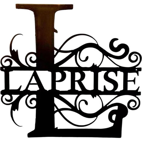 Initials - Iron Wall Ornament - 21 Letters - Black Metal Sign - Indoor Outdoor Decor - 25.4 Cm - 1 Piece (1/5)