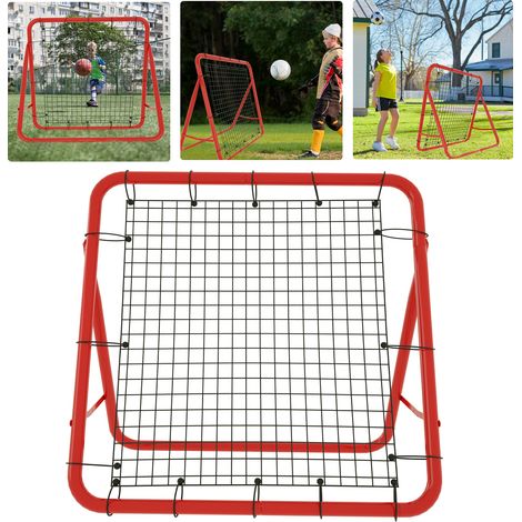 AUFUN Football Rebounder Kickback Pour Exercices - Football - Entranement Technique (100 x 100 x 65 cm, Rouge) (1/5)