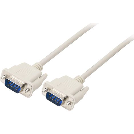 Câble Série DB9 RS232 Mâle vers Mâle - 1 Unité - PVC et Connecteurs Nickelés - Extension Modem Nul Croisé - PC et Imprimante - 150 cm (1/5)