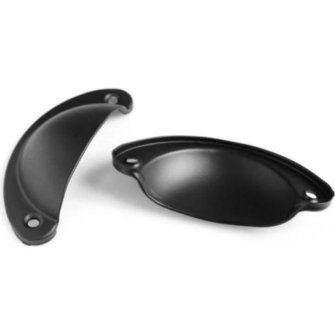 Lot de 10 Poignée de Coquille Vintage Noir pour Armoire Meuble, 82mm Bouton de Porte en Métal Cuisine Placard Décoration (1/4)