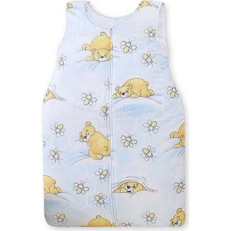 Saco de dormir de algodón para niños de 6 a 12 meses, TOG 2.5, color azul miel, apto para todo el año. (1/4)