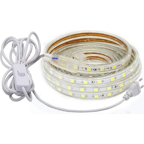 LED Strip, Waterproof LED Strip, Bright Led Strip 220V, 5050 IP65 Waterproof Strip LED Strip, Warm White (12 m) (1/5)