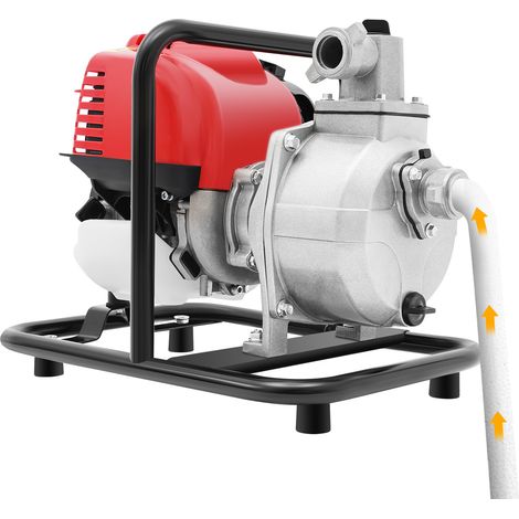 Pompe à eau à essence 1,2 kW, raccord 1'' Pompe pour eaux usées 135 L/min, moteur 4 temps 38 cc, aspiration 8 m, hauteur de refoulement 30 m, pompe de jardin à essence (1/5)