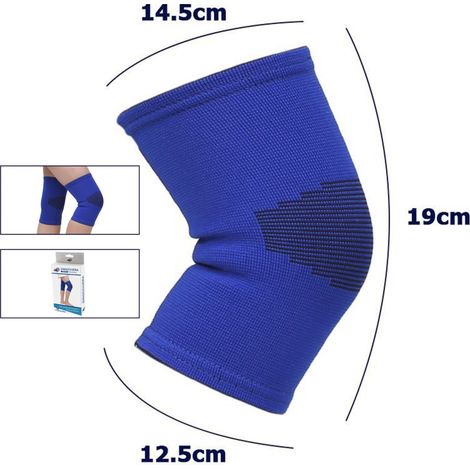TrAdE Shop Traesio - Coppia Ginocchiere Fascia Elastica Anallergica Lavabile Per Bambini Blu Tg. M -
