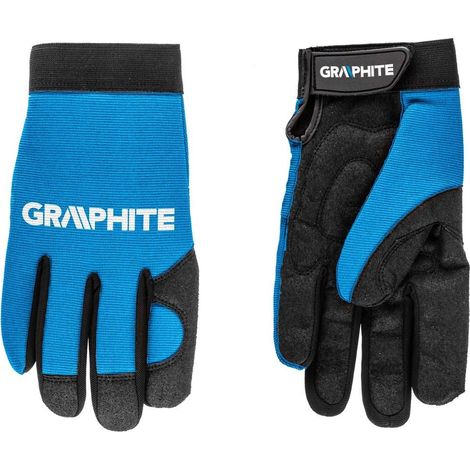 Guantes de trabajo de 25 cm (10"), piel sintética + tejido elástico, CE (1/4)