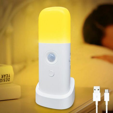 orchidMotion Sensor Night light, Dimmable Night Lights with 5 Brightness Levels, 2000mAh Rechargeable Battery Operated Light, Portable Motion Sensor Light for Kids Room, Bedroom, Hallway(Warm Light)