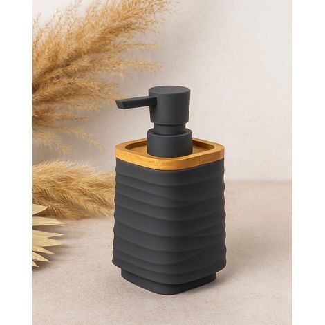 Dispenser sapone in plastica ABS e bamboo grigio Alabama (1/2)