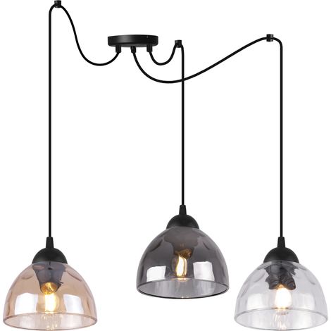 SUSPENSION SPIDER VENICE 3 FLEURS ABAT-JOUR MIXTES E27 (1/5)
