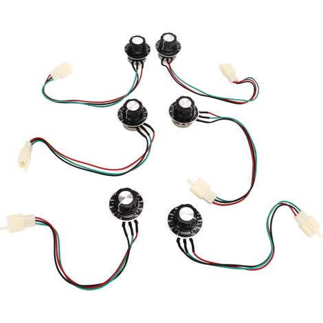 Potentiomètre rotatif à courbe linéaire (lot de 6) avec bouton de vitesse fixe (1/5)