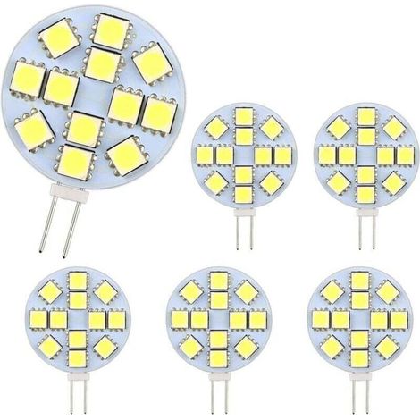 Lot de 10 Ampoules LED G4 DC 12V Non Dimmables Blanc 6000K Remplacement pour Ampoules Halogènes 20W pour Cuisine Camping-Car RV Remorque Bateau
