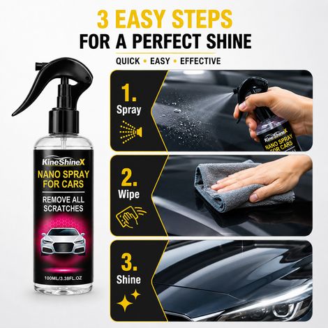 KineShineX Car Polishing Spray: Quickly polishes, removes dirt, and brightens car paint waterless cleaning and maintenance agent. (1/3)
