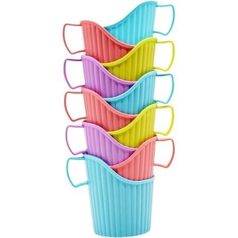 Lot de 20 porte-gobelets jetables en papier résistants à la chaleur et anti-brûlure - Couleur aléatoire - Pour boissons chaudes et froides - Pour bureau, maison, pique-nique (10 pièces) (1/5)