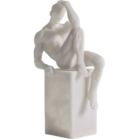 Sculpture phoebe en résine blanche style contemporain artisanal - Blanc pur contemporain (1/2)