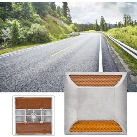 Pointe de Signalisation LED Réfléchissante en Aluminium Moulé avec Double Protubérance et Perles pour Marquage Routier (1/5)