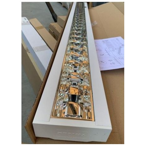 Plafonnier apparent fluo tube T5 35/49/80W (non incl) 1495x146x58mm detecteur presence ballast HFR DALI 230V IK07 IP20 KLINO (1/3)