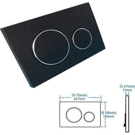 Pour plaque de commande double Geberit Sigma20 : Noir avec anneaux électroplaqués (115.882.KJ.1) (1/4)