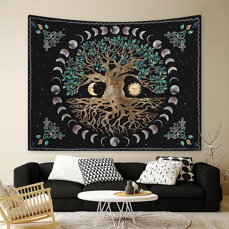 130x150cm Arbre De Vie Tenture Murale Tapisserie Pour La Nature Dcorations Couvre-lit Courverture Pour La Maison Salon Chambre Dortoir Dcor(b) (1/4)