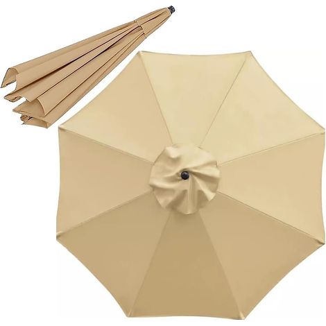 Toile de parasol 6M,protection UV,housse de remplacement pour parapluie (toile de parapluie uniquement,avec 8 baleines) (1/5)
