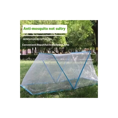 Cloche de protection plante fibre de verre, cage anti-moustiques anti-oiseaux anti-insectes terrasse potager — Composition : 125 × 55 × 65 cm, Couleur : bleu (1/5)