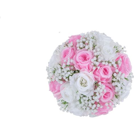 Künstliche Blumenkugel für Tischdekoration bei Hochzeiten, purpurrote Rosen und Schleierkraut, DIY-Partydekoration, Seidenblumenarrangement für Zuhause