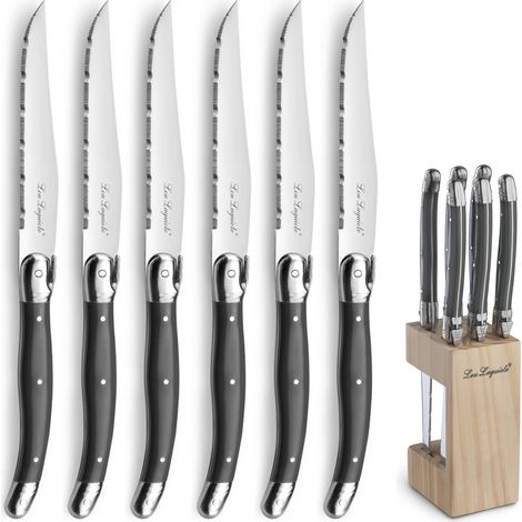 Tradition - Bloc 6 couteaux steak Gris anthracite