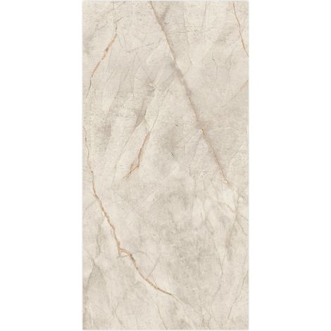 Carrelage effet Marbre Blanc Himalaya 240x120x0,9 cm Brillant Sorvella - Mur intérieur (vendu par carton de 2,88 m²) - RO'MA CARRELAGE
