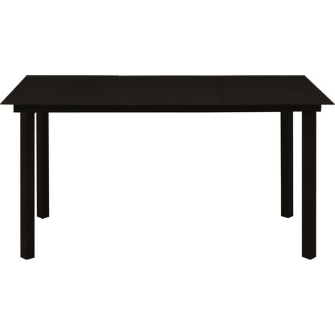 Maison Exclusive - Garten-Esstisch Schwarz 150x80x74 cm Stahl und (1/5)