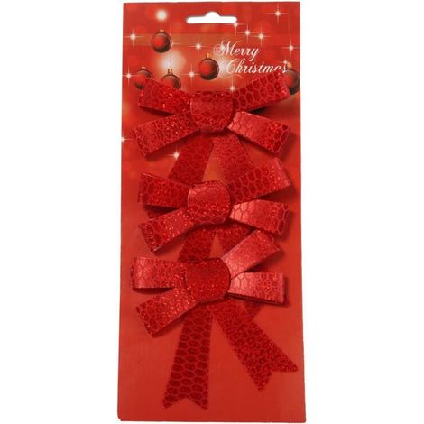 Set mit 3 metallischen Bändern, 10 cm, rot (1/2)