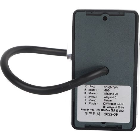 Lecteur RFID étanche 125KHz avec interface Wiegand 26 pour contrôle d'accès et badges