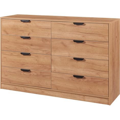 Cassettiera pratico mobile contenitore per ingresso soggiorno camera da letto 90 x 140 x 40 cm MDF effetto rovere 030009316