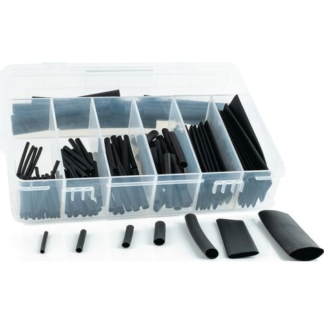 Set di tubi termorestringenti H-2(Z) rapporto di restringimento 2:1, 127 pezzi, nero